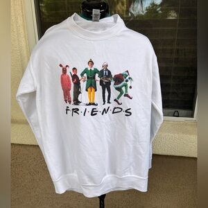 Gildan White Holiday Friends sweatshirt